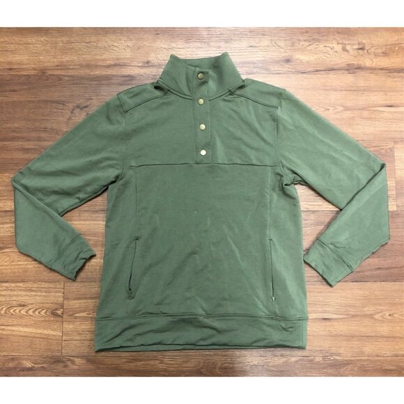 Woolx Collar Button Duck Green Charlie Sweatshirt - Size Small - Picture 1 of 7